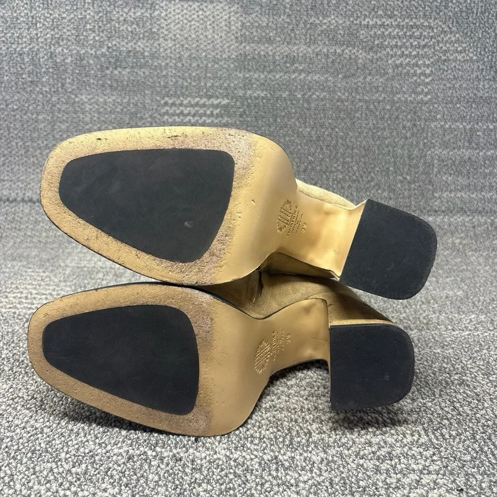 Souliers Martinez Chueca Suede Platform Ankle Boots Beige Taupe Block Heel EU 39
